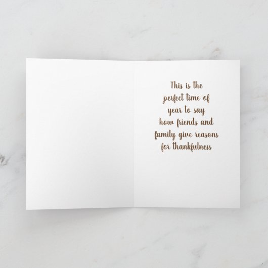 DANKFUL VOOR "U" OP DE THANKSGIVING (EN ALLE JAAR) FEESTDAGEN KAART (Binnen)