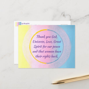 Dankgebed voor vrede en vrouwenrechten briefkaart
