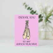 Dankjewel aan de dansleraar Ballet Schoenen Briefkaart (Staand voorkant)