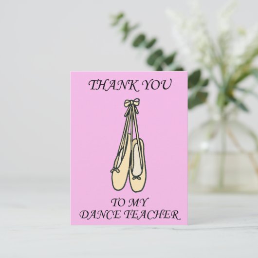 Dankjewel aan de dansleraar Ballet Schoenen Briefkaart (Staand voorkant)
