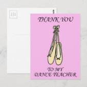 Dankjewel aan de dansleraar Ballet Schoenen Briefkaart (Voorkant / Achterkant)