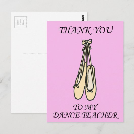Dankjewel aan de dansleraar Ballet Schoenen Briefkaart (Voorkant / Achterkant)