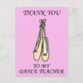 Dankjewel aan de dansleraar Ballet Schoenen Briefkaart (Voorkant)