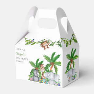 Dankjewel baby shower Jungle Dieren Safari Bedankdoosjes
