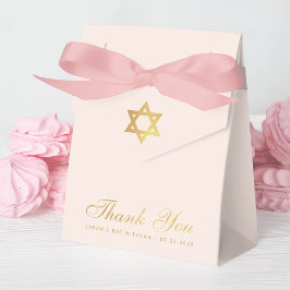Dankjewel Bat Mitzvah Roze Nepgoud Ster van David Bedankdoosjes