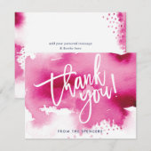 DANKJEWEL-BEDANKJE handgeschreven donkerroze aquar Kaart (Voorkant / Achterkant)