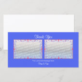 Dankjewel Blauw 2 Foto's Bedankkaart (Voorkant / Achterkant)