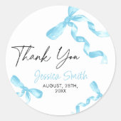 Dankjewel Blauwe Strik Sticker (Voorkant)