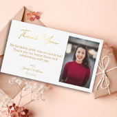 dankjewel , blije verjaardagsgoudfoto - chic notitiekaartje