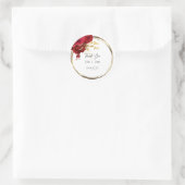 Dankjewel Bloem Hart Bruids Sweet16e Goud Wit Ronde Sticker (Tas)