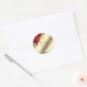 Dankjewel Bloem Hart Bruids Sweet16th Gouden Roos Ronde Sticker (Envelop)