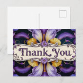 Dankjewel Bloem Iris Bloemblaadjes Briefkaart (Voorkant / Achterkant)