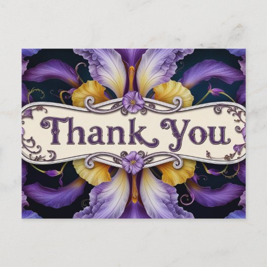 Dankjewel Bloem Iris Bloemblaadjes Briefkaart (Voorkant)