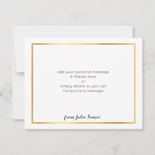 DANKJEWEL-BREFJE handgeschreven gouden schrift zwa Kaart (Achterkant)