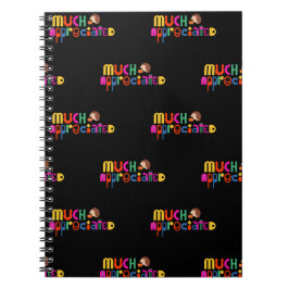 Dankjewel cadeau zwart kleurrijk zeer gewaardeerd notitieboek