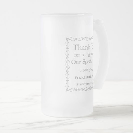 Dankjewel Cadeautje voor de bruiloftsgasten Matglas Bierpul (Voorkant rechts)