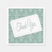 Dankjewel Damask Pattern Blue, Green Blauwgroen se Servetten (Voorkant)