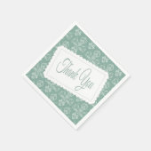 Dankjewel Damask Pattern Blue, Green Blauwgroen se Servetten (Hoek)