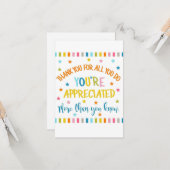 dankjewel , dank u . kaart (Voorkant / Achterkant in situ)