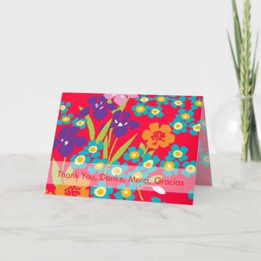 Dankjewel, Danke, Merci, Gracias kaart (Voorkant)