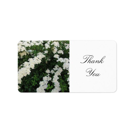 Dankjewel Delicate Witte Bloemen Etiket (Voorkant)