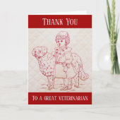 Dankjewel Dierenarts  Borduurwerk van Hond Bedankkaart (Voorkant)