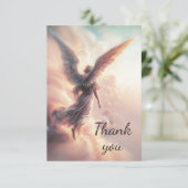 Dankjewel Engelen in de wolken Bedankkaart (Staand voorkant)