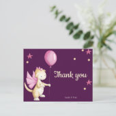 Dankjewel Fantasie Draak Baby Shower Briefkaart (Staand voorkant)