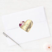 Dankjewel Favor BloemGouden Hart Bruids Zacht 16e Hart Sticker (Envelop)