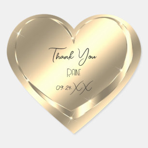 Dankjewel Favor Nep Gouden Hart Bruids Sweet 16th Sticker