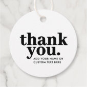 Dankjewel Favor Tags | Retro Zwart en Wit Bedankjes Labels (Voorkant)