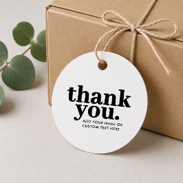 Dankjewel Favor Tags | Retro Zwart en Wit Bedankjes Labels