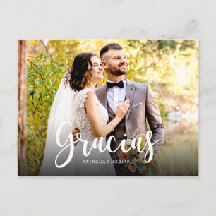 Dankjewel Foto Elegante Trouwdag Spaanse Dankjewel Briefkaart