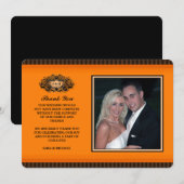 Dankjewel fotokaart - Oranje & Zwart Bedankkaart (Voorkant / Achterkant)