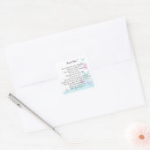 Dankjewel gedicht vierkante sticker (Envelop)