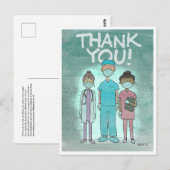 Dankjewel Gezondheidswerkers Briefkaart (Voorkant / Achterkant)