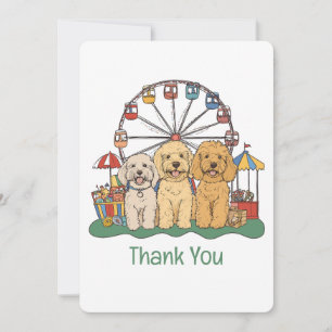 Dankjewel Goldendoodle Honden op een Carnaval Bedankkaart