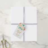 Dankjewel Gouden Glitter Calligrafie Bloemend Dank Cadeaulabel (Met Touw)