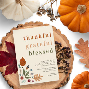 Dankjewel Grateful Blessed Chic Thanksgiving Party Kaart