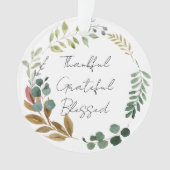 Dankjewel Grateful Blessed Natural Fall Leaves Ornament (voorkant)