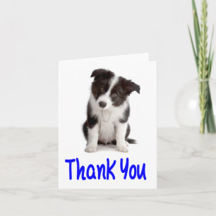 Dankjewel Grens Collie Puppy Blanke Notitiekaart
