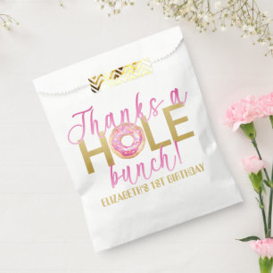 Dankjewel heel veel donut favorietzakjes roze goud bedankzakje
