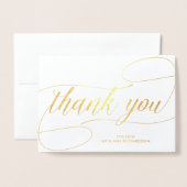 Dankjewel in de moderne kalligrafie met jouw naam folie kaarten (Voorkant met envelop)
