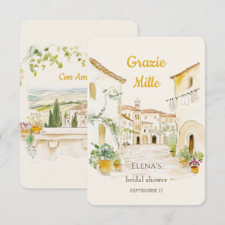 Dankjewel Italiaans dorp aquarel Bedankkaart