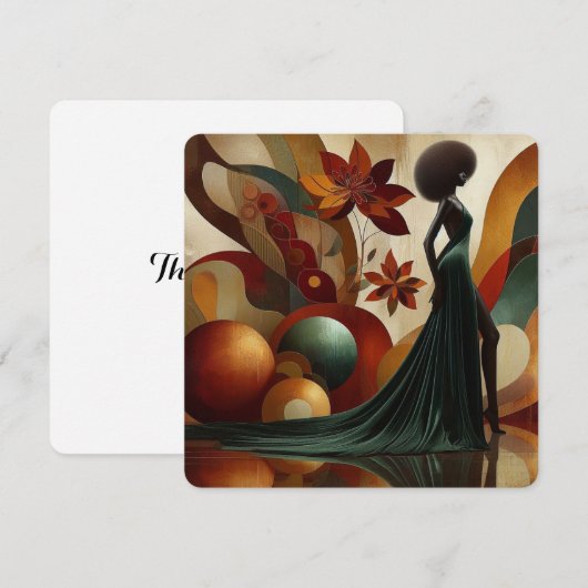 Dankjewel kaart Afro-Amerikaanse vrouw Abstract (Voorkant / Achterkant)