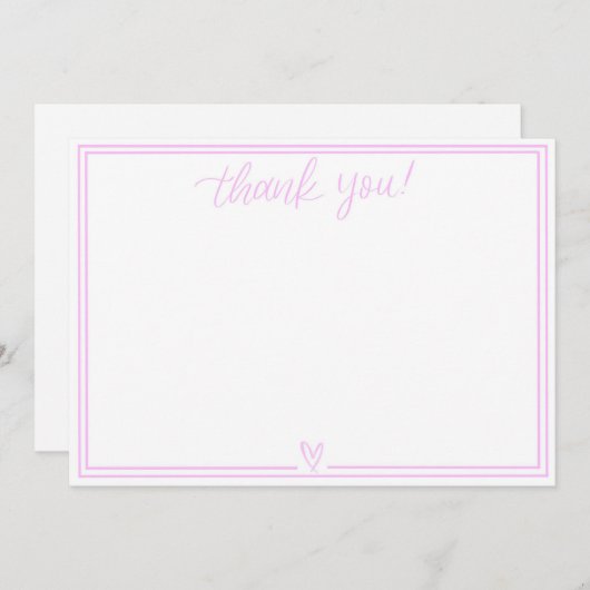 Dankjewel kaart (Baby Pink) (Voorkant / Achterkant)