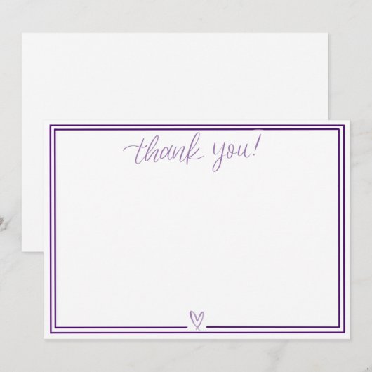 Dankjewel kaart (Donker Paarse) (Voorkant / Achterkant)