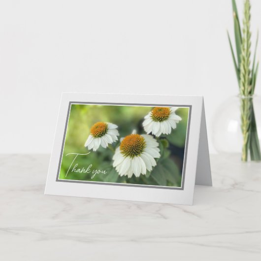 Dankjewel kaart Elegante witte bloemen (Voorkant)