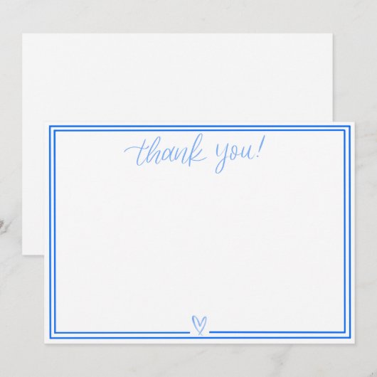 Dankjewel kaart (Helderblauw) (Voorkant / Achterkant)