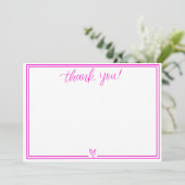 Dankjewel kaart (Hot Pink) (Staand voorkant)